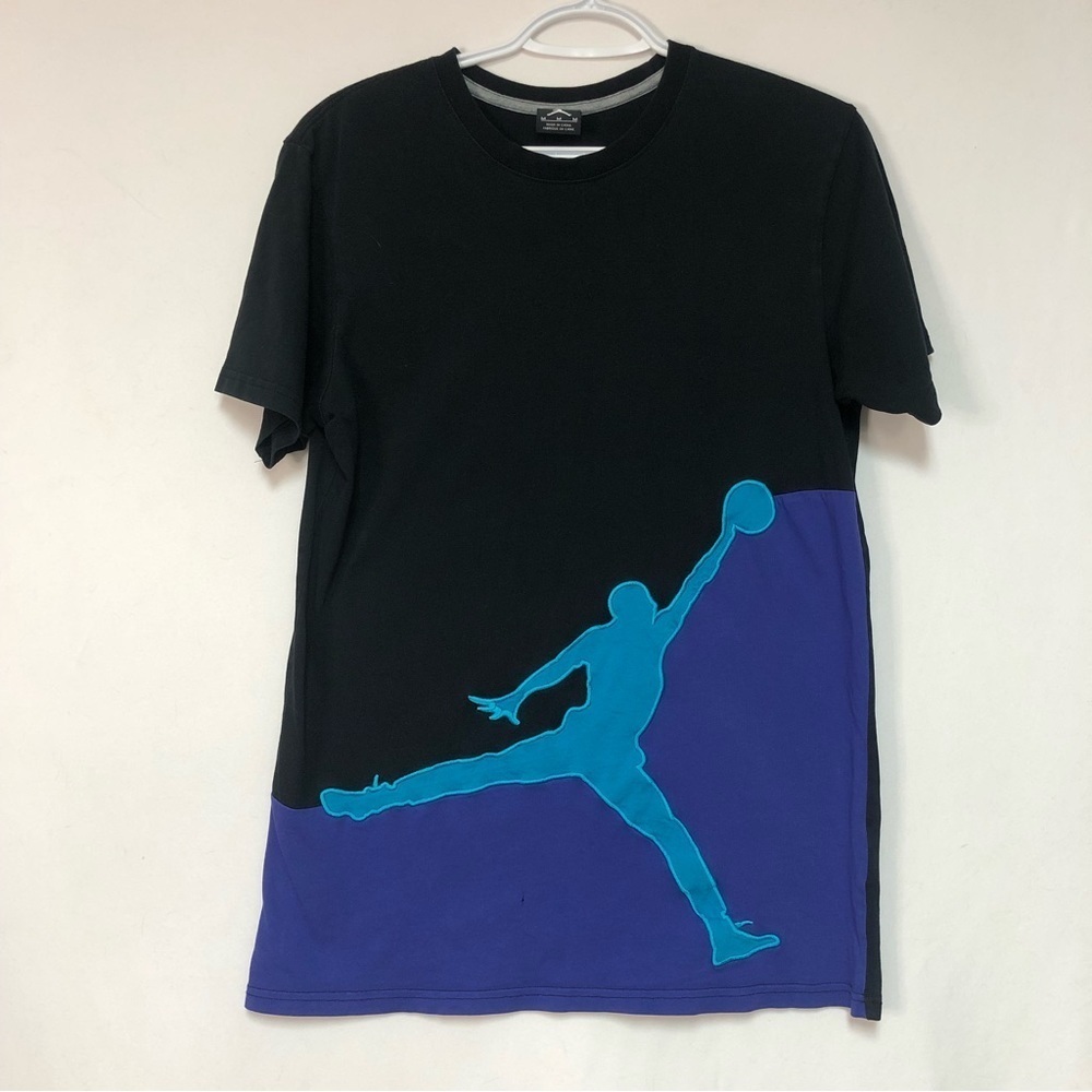 NIKE Air Michael Jordan Black/Blue/Purple T-Shirt Size Med